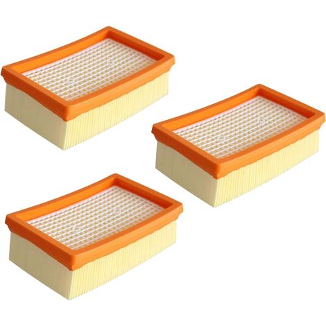 Lot De 3 Filtres De Rechange De Qualité Supérieure Pour Aspirateurs Eau Et Poussière Kärcher Wd4, Wd5, Wd6, Mv4, Mv5 Et Mv6 Référence : 2.863-005.0. Filtre Plissé Plat.