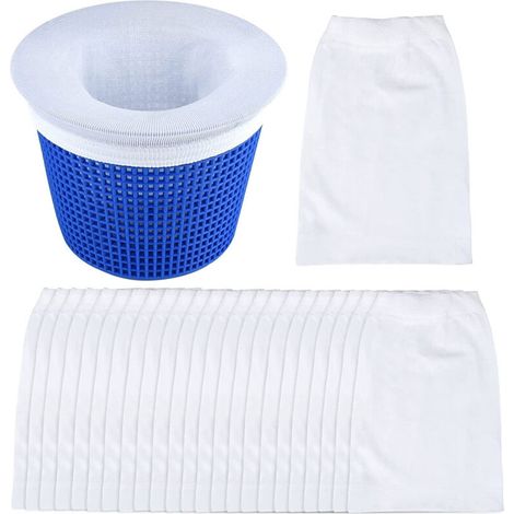 White Pool Filter, 20 Pieces, Pool Debris Cover, Anti-fouling Pool Cleaning Tools