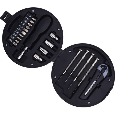 Ensemble De 20 Outils En Forme De Pneu Avec Boîte De Rangement, En Acier Au Carbone. Outils Multifonctionnels Pour La Maison