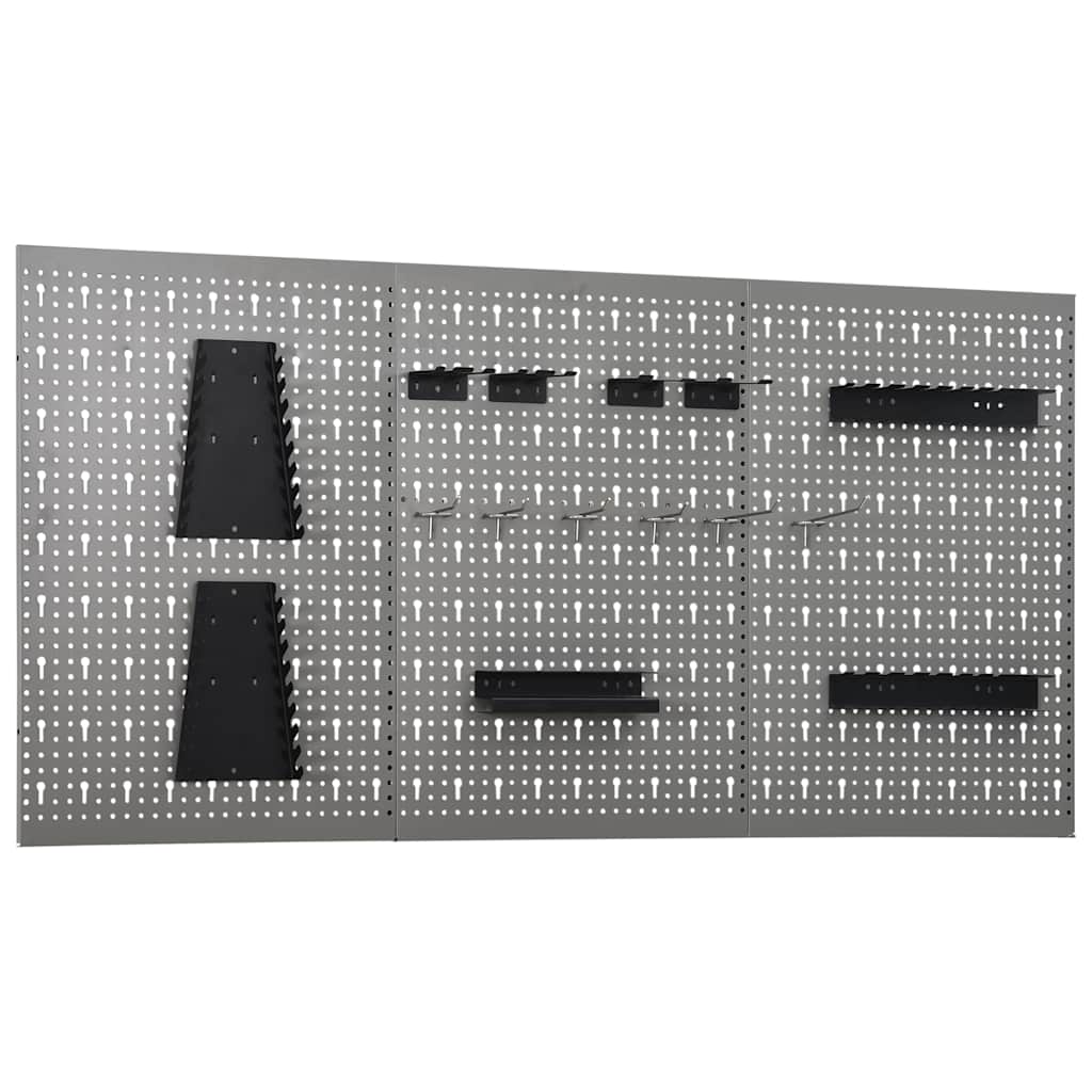 Vidaxl Wall-mounted Peg Boards 3 Pcs 40x58 Cm Steel