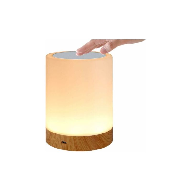 Lampe Tactile Led Pour Chambre  Coucher, Salon, Bureau - Lampe De Chevet Avec Capteur Rvb Changeant De Couleur - Port De Charge Usb, Enl