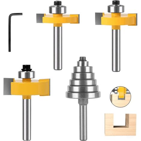 Xepho 3-teiliges 8-mm-nutfräser-set Mit Kugellager Für Die Holzbearbeitung – Schneidwerkzeug Für Türen, Tische Und Regale