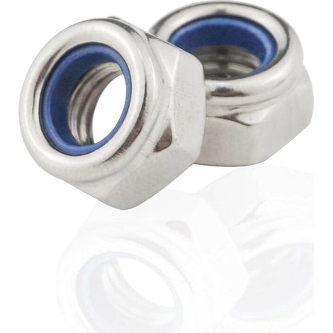 Xepho M8 Mutter, 8 Mm Edelstahlmuttern (10 Stück), Sechskantmuttern Aus Edelstahl, Nylon-sicherungsmutter, Selbstsichernde Mutter Für Schrauben Und Bolzen