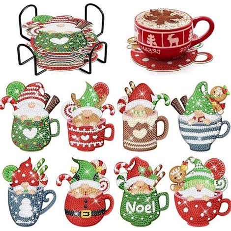 Xepho Diamantmalerei Weihnachts-untersetzer Neuer Weihnachts-untersetzer Schneemann Diy Für Erwachsene