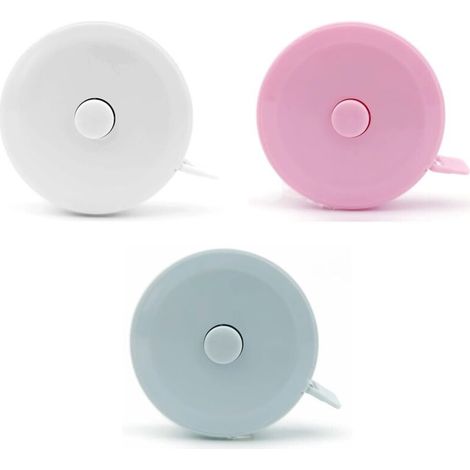 Xepho 3er-pack Mini-maßbänder Für Körpermaße – Einziehbares Maßband – Hübsch Und Tragbar Für Kleidung – Blau, Rosa, Weiß – Ideal