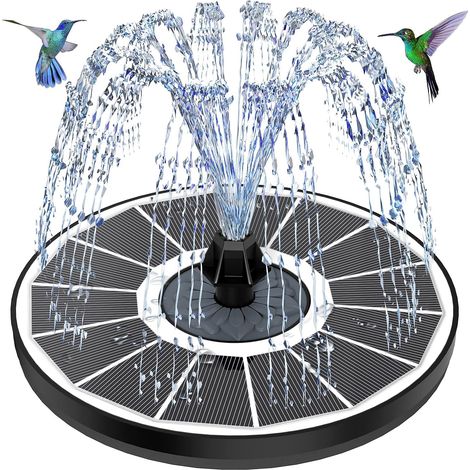 Solarbrunnen, Glasplatte, 8 Düsen, 4 Stangen, Für Teich, Garten