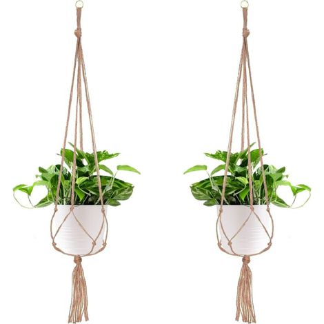 Xepho 2er-pack Hängeampeln, Hängeblumentöpfe, Hängeblumentöpfe Für Balkon Und Wohnung, 4 Seilbeine, 105 Cm
