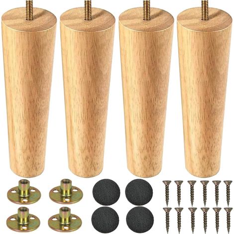 Möbelbeine Aus Holz, 20 Cm Tischbeine, 4er-set, Konische Tischbeine Aus Massivholz, Sofabeine