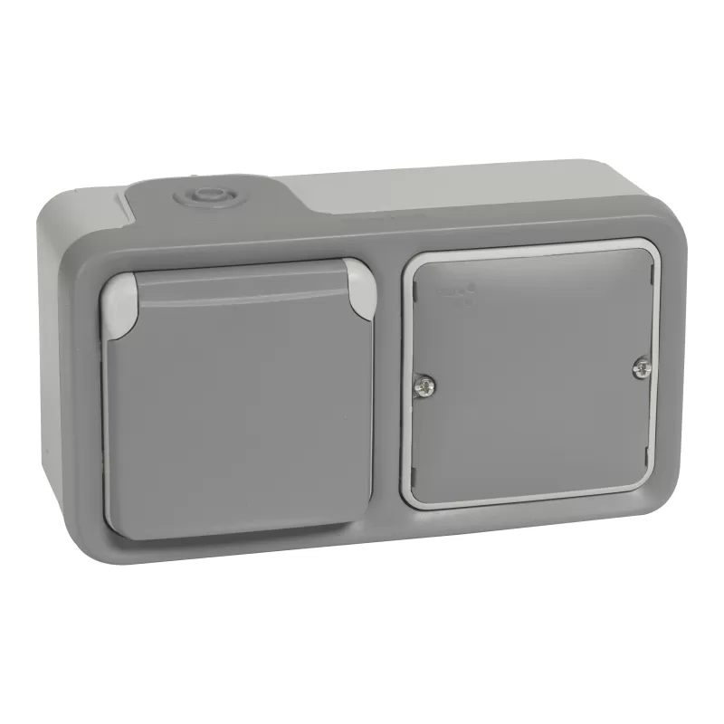 Valena Netx 069793 Wasserdichte Steckdose 2p+e Ip55 Grau Mit Netatmo