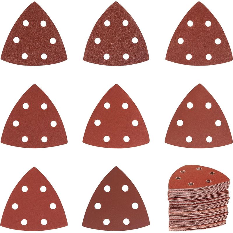 120 Stück Dreieckiges Schleifpapier - 6-loch-dreieckschleifpapier - Dreieckschleifpapier Für Dreieckschleifer (körnung 40, 60, 80, 120, 180, 240)