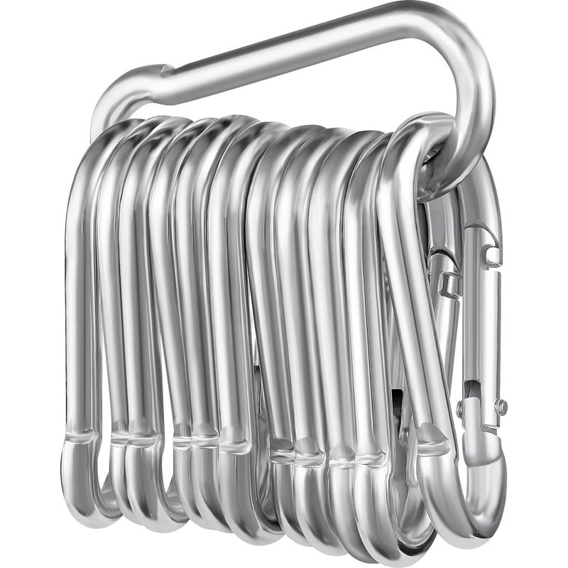 20 Karabiner, Φ660 Mm, Maximale Traglast 180 Kg, Rostfrei, Verzinkte Kletterhaken, Karabiner Für Schlüsselanhänger, Hängematten, Camping, Angeln, Markisen Usw.