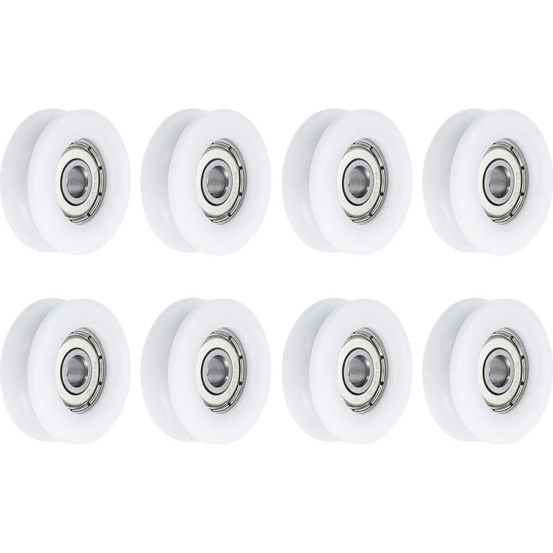 8er-packung U608zz Nylon-riemenscheiben Mit U-nut-kugellagern, 8 X 30 X 10 Mm, U-nut-rollenrad (gcr15), Chromstahllager, Abec3