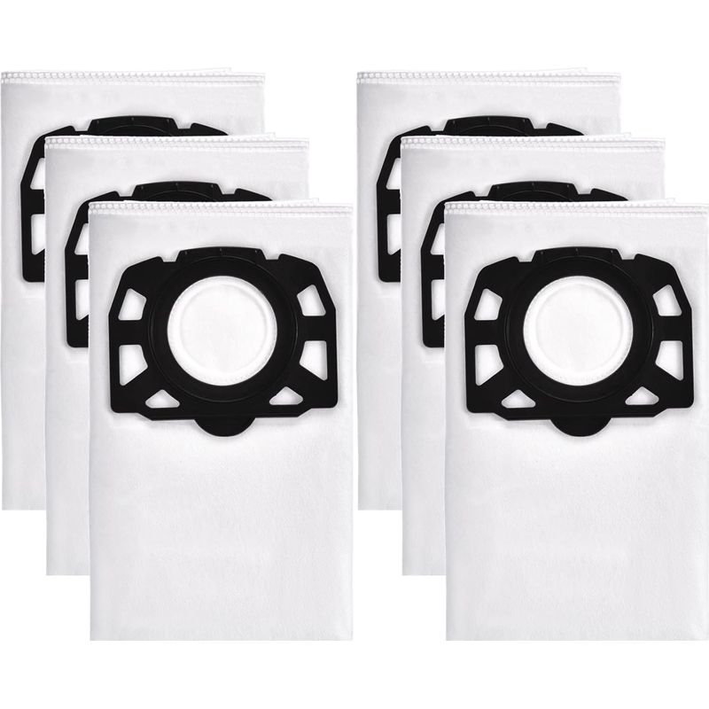 6-teiliges Set Staubsaugerbeutel Für Kärcher Wd4, Wd5, Wd6, Mv4, Mv5, Mv6 – Vliesstoff 487, Nass- Und Trockensauger, Maße 42 X 49 Cm