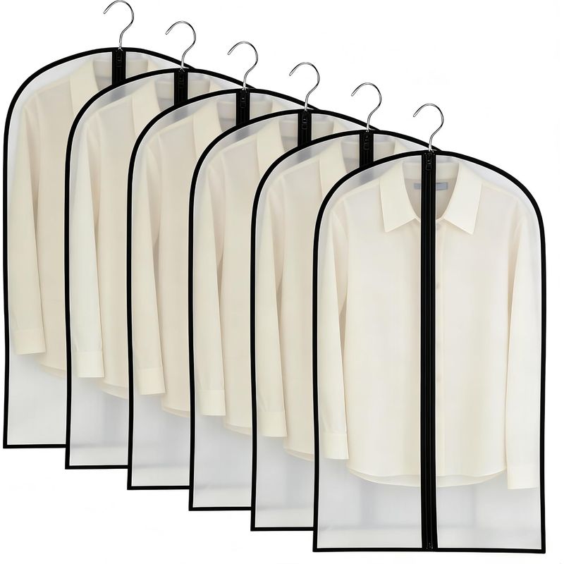 6-teiliges Set Kleidersäcke Zum Aufhängen, Staubdicht, Wasserdicht, Feuchtigkeits- Und Schimmelresistent, Schutzhülle Für Hemden, Anzüge, Mäntel Und Kleider, 60 X 100 Cm