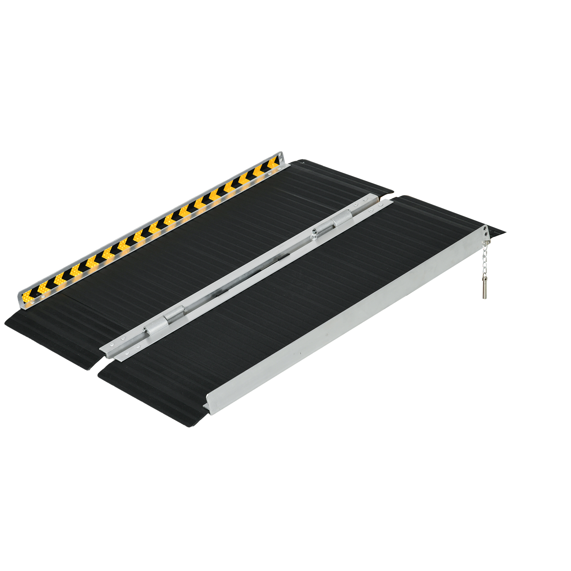 Klappbare, Rutschfeste Rollstuhlrampe Aus Schwarz Sandgestrahltem Aluminium, 91 X 73,6 Cm
