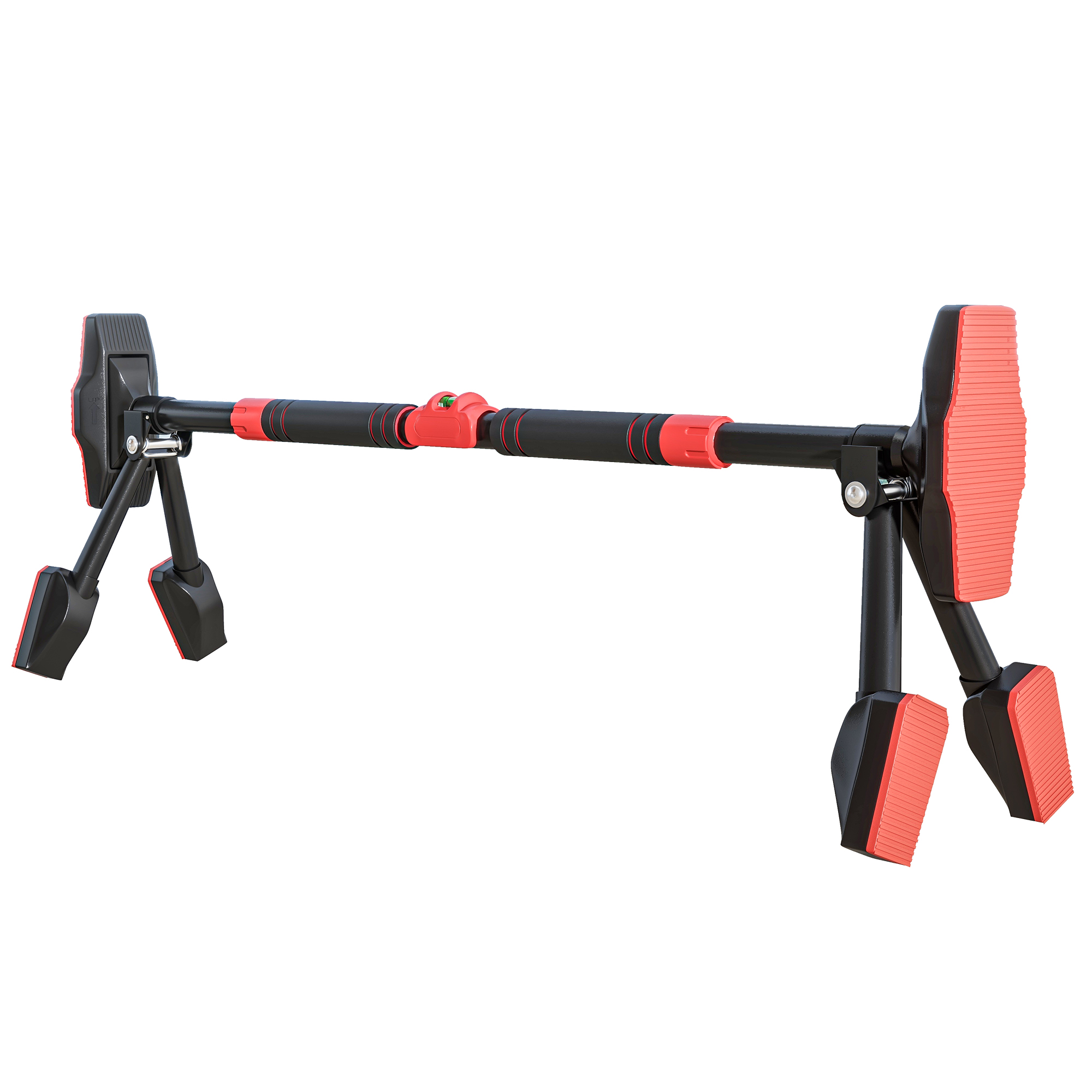 Verstellbare Klimmzugstange 80–110 Cm, Türstange Mit Integrierter Wasserwaage, Dreiecksform, Tragkraft 225 Kg, Schwarz
