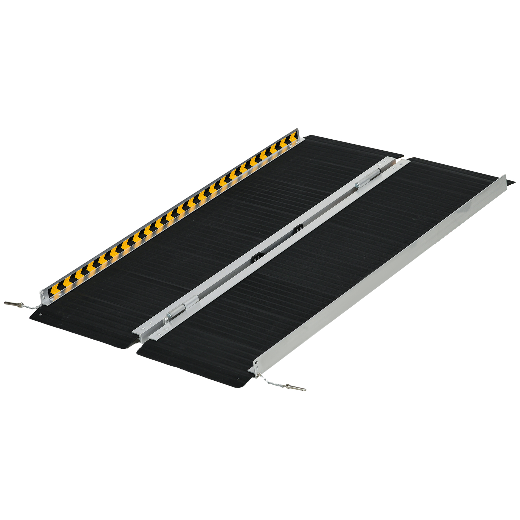 Klappbare Rollstuhlrampe, Sandgestrahlte, Rutschfeste Laderampe, Schwarze Aluminiumlegierung, 122 X 73,6 Cm