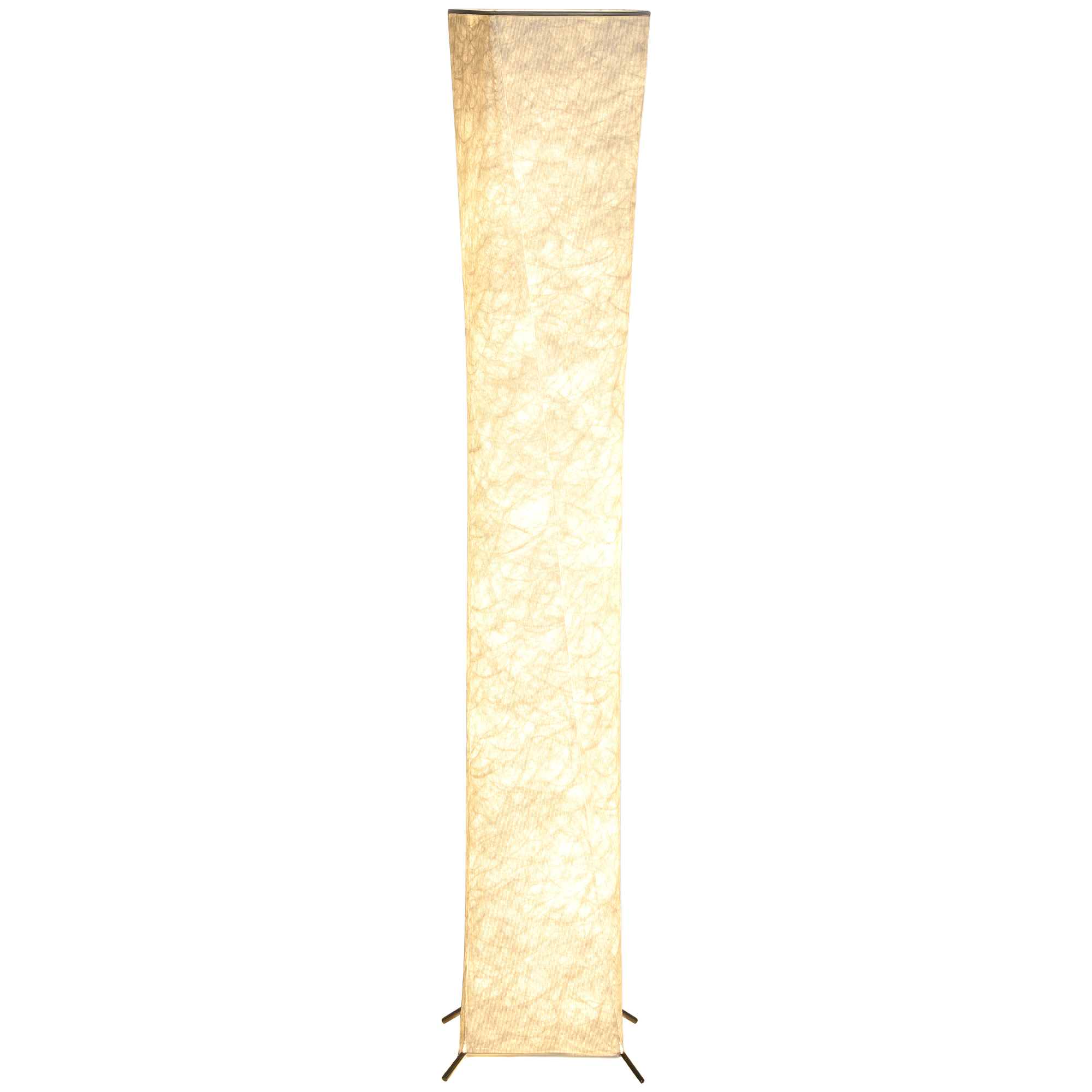 Moderne Stehleuchte Mit Fuß, Stahl Und Stoff, 25 X 25 X 129 Cm, Weiß Und Silber