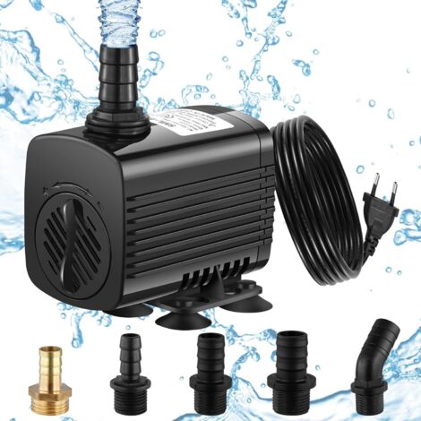 Pompe À Eau Submersible 30 W 2500 L/h Pour Aquarium Et Bassin, Avec Câble De 1,8 M Et 5 Buses, Idéale Pour Fontaines, Jardins, Cultures Hydroponiques, Baignoires Et Autres Espaces Extérieurs.