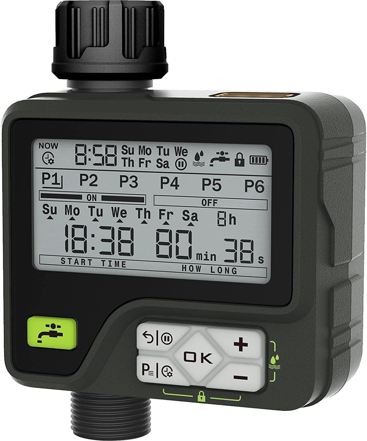 Programmateur D'Arrosage Automatique Avec Capteur De Pluie, Système D'Arrosage, Contrôleur, 6 Programmes Indépendants