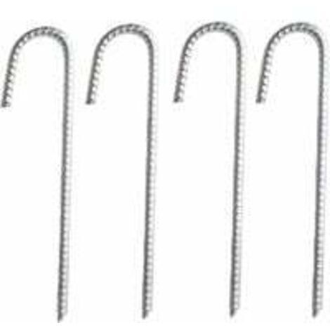 Clous D'Armature En Forme De Crochet En J De 30 Cm (12 Pouces), Paquet De 4, Clous D'Ancrage Au Sol, Clous Robustes Pour Tentes Et Plantes, Clous Antirouille Pour Toiles De Paillage