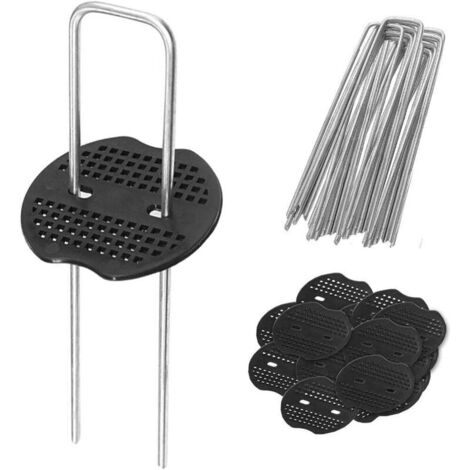 Lot De 30 Piquets Désherbeurs En Acier Galvanisé Avec Capuchons En Plastique. Largeur : 10 Cm / Hauteur : 5 Cm