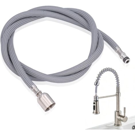 Tuyau De Remplacement Pour Robinet De Cuisine, Flexible Extensible G1/2 De 1,5 M, Flexible De Douchette Extensible, Adaptateur Pour Tuyau D'Évier En Acier Inoxydable, Kit De Réparation D'Évier