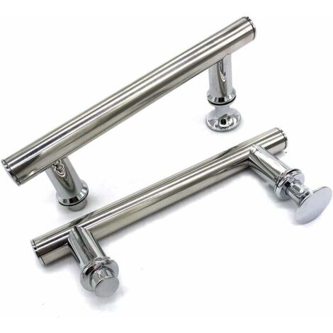 Poignée De Porte De Douche Chromée Abs 145 Mm (14,5 Cm), Entraxe (2 Pièces)-aquaforge