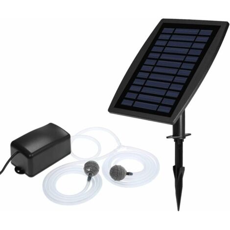 Pompe À Eau Solaire Avec Oxygène Pour Fontaine, Pompe À Oxygène Solaire Pour Bassin, Pompe À Oxygène Solaire Pour Aquarium, Tuyau D'Aération Pour Bassin Et Pierres À Bulles D'Air.