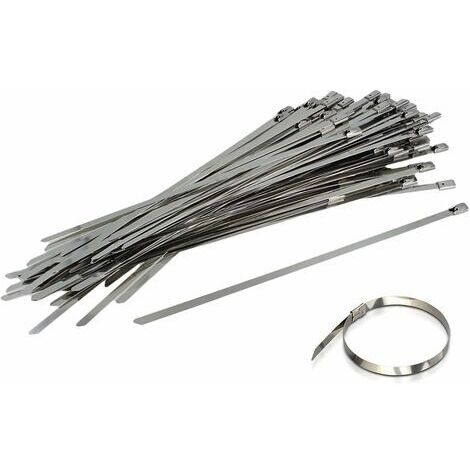 100 Colliers De Serrage En Acier Inoxydable, Largeur 4,6 Mm, Classe 304, Pour Tuyaux, Câbles Et Fils.