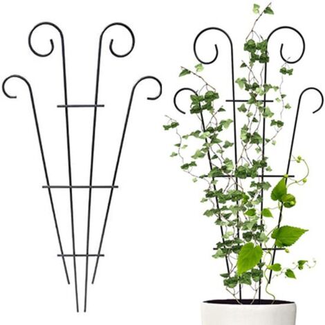 Lot De 2 Tuteurs Pour Plantes Grimpantes – Treillis Métallique Pour Plantes En Pot – Tuteur Pour Plantes Grimpantes – Piquet De Jardin – Réutilisable