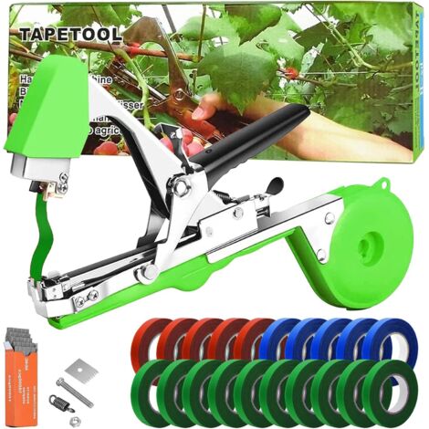 Machine Manuelle À Attacher Les Plantes Pour Les Fruits, Légumes, Fleurs Et Plants De Tomates Du Jardin, 20 Bandes, 1 Boîte D'Agrafes