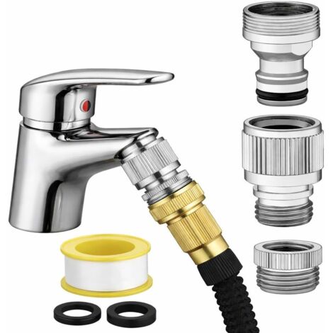 Raccord Rapide Pour Robinet D'Évier - Adaptateur Robinet-tuyau Pour Cuisine/salle De Bain. Compatible Avec Tuyau De Douche, Tuyau D'Arrosage, Machine À Laver Portable, Tuyau De Bain Pour Animaux.