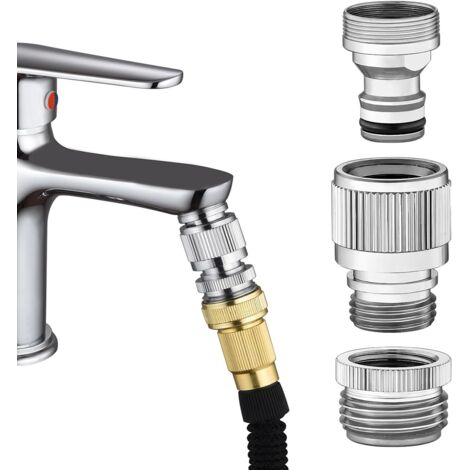 Raccord Rapide Pour Robinet D'Évier, Adaptateur En Laiton Chromé Pour Flexible De Douche, Tuyau D'Arrosage, Machine À Laver, Baignoire Pour Animaux, Filetages 55/64-27 Et G1/2