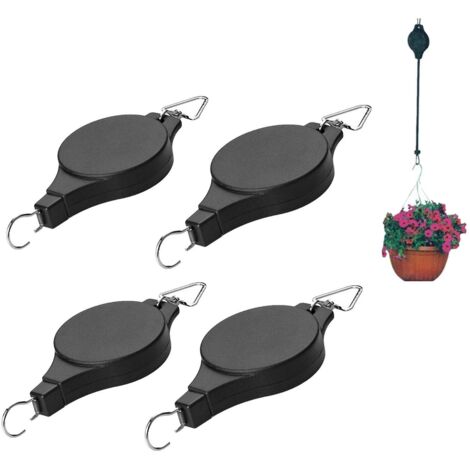 Lot De 4 Paniers À Fleurs Réglables Avec Crochet De Suspension Pour Une Utilisation En Intérieur, Compatibles Avec Les Paniers De Jardin, Les Pots Et Les Mangeoires À Oiseaux.