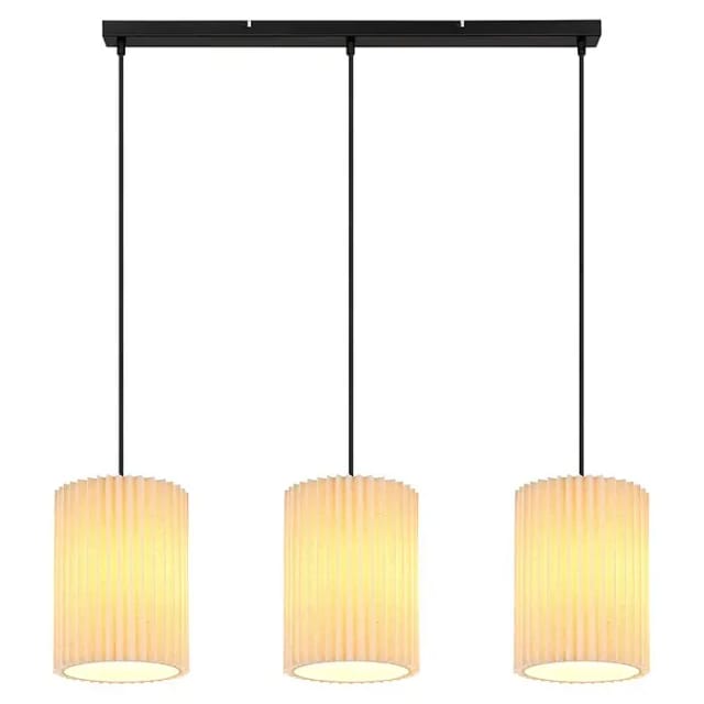 Globo Lighting - Pendelleuchte Hängelampe Deckenleuchte Esszimmerleuchte Metall Textil Natur