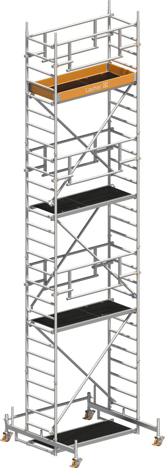 Layher Rollgerüst Uni Leicht P2 Safety Plus Mit Doppelgeländer 7,26m Ah