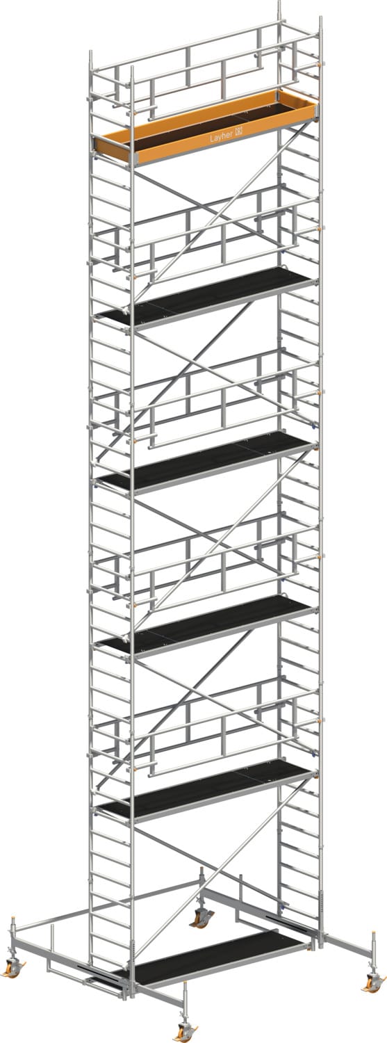 Layher Rollgerüst Uni Standard P2 Safety Plus Mit Doppelgeländer 12,38m Ah