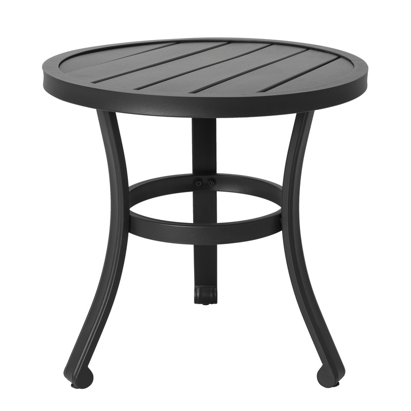 Avestar Outdoor Beistelltisch Aus Metall, Wetterbeständiger 51 Cm Terrassentisch, Outdoor Bistrotisch, Schwarz