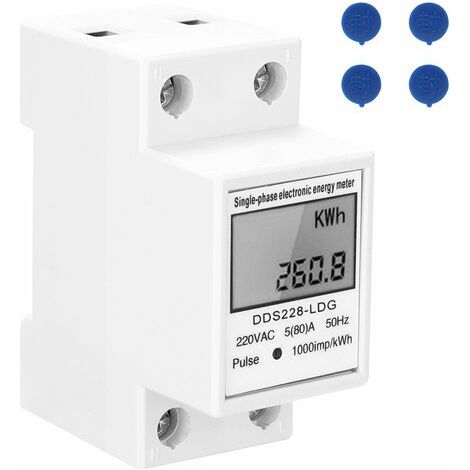 Einphasen-stromzähler Mit Lcd-bildschirm - 35-mm-din-schiene - Mehrfarbig (ohne Hintergrundbeleuchtung)