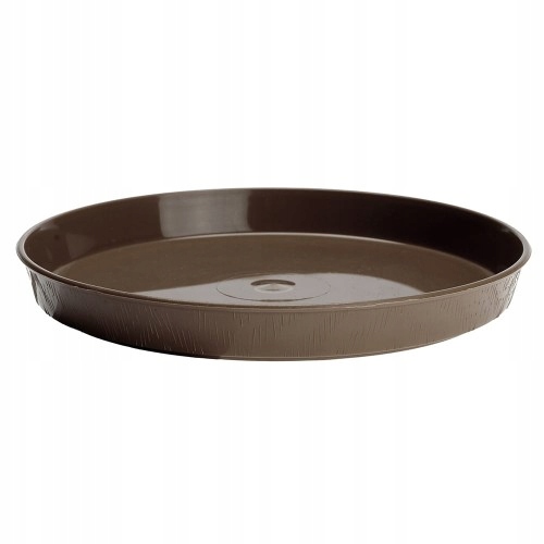 Runde Kunststoff-untertasse In Holzoptik Für Blumentöpfe, 19 Cm Durchmesser, Größe 2, Braun