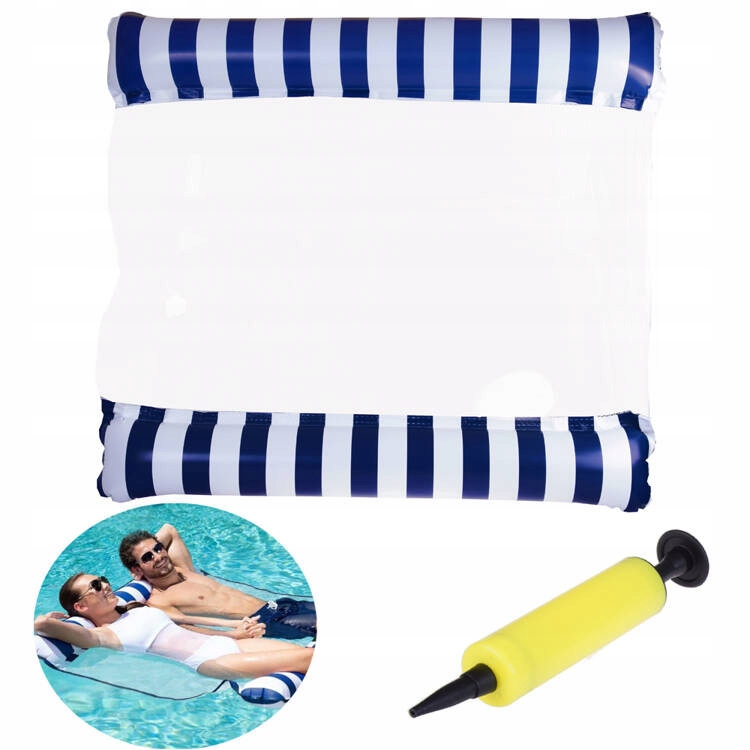 Wasserhängematte - Aufblasbare Matratze Mit Schwimmnetz Gestreift + Pumpe Sp0766