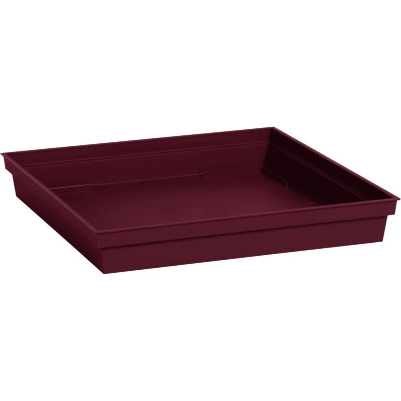 Eda – Quadratische Untertasse „tuscan“ 32,6 Cm – Für Quadratische Blumentöpfe „tuscan“ Art.-nr. 13627–13628, 13635 Und 13639 – 32,6 X 32,6 X 4,9 Cm (h) – Burgunderrot