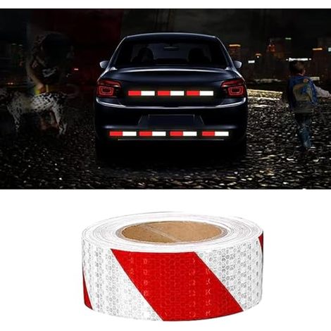 Selbstklebendes Reflexionsband, 5 Cm X 10 M, Wasserdicht, Geeignet Für Fahrzeuge Und Den Außenbereich (weiß/rot)
