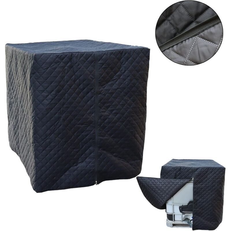 1000-liter-ibc-tankabdeckung, Frostschutz, Uv-beständige Tankabdeckung, Ibc-tankabdeckung Mit Reißverschluss, 120 X 100 X 116 Cm (schwarz)