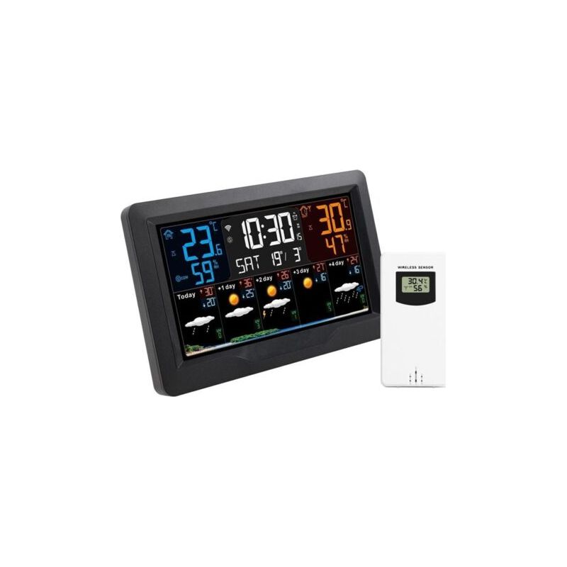 Drahtlose Wetterstation – 1 Innen- Und Außensensor – Lcd-bildschirm Mit 4 Hintergrundbeleuchtungsstufen – Wettervorhersage Und Barometer