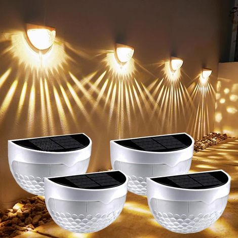 Kinggo Set Mit 4 Wasserdichten Led-solarleuchten Für Zaun, Garten Und Außenbereich