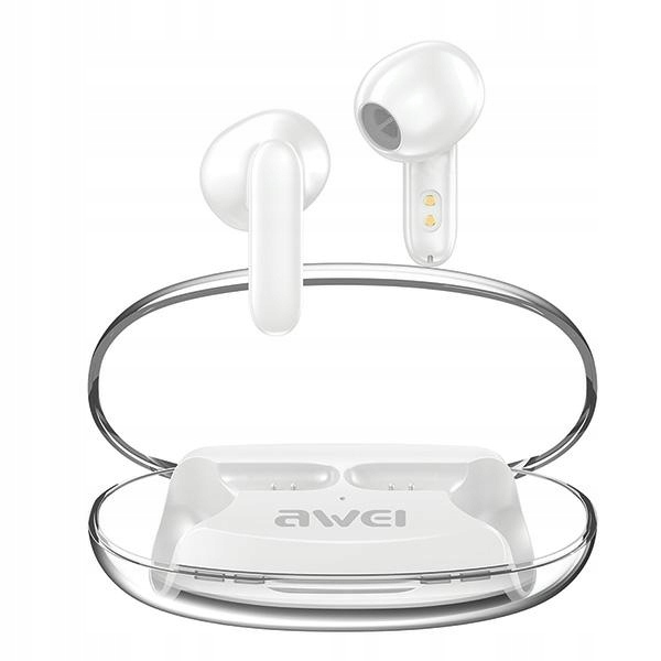 Awei Bluetooth 5.3 T85 Enctws Kopfhörer + Dockingstation, Weiß