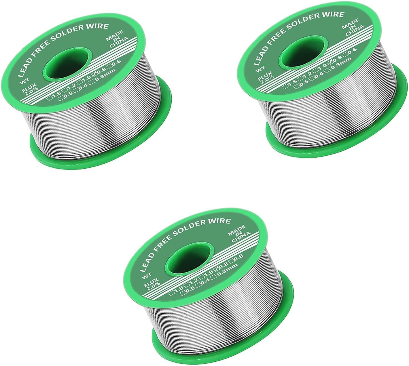 Lot De 3 Étain De Soudure , Étain Sans Plomb Avec Noyau De Colophane, Étain À Souder Avec Flux, Fil De Soudure Pour La Réparation Et Le Bricolage Des Composants De Soudure Électriques Électroniques