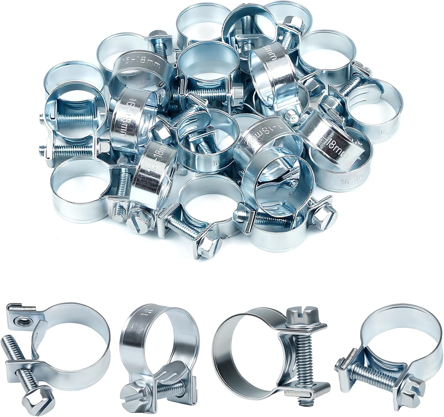 Lot De 120 Colliers De Serrage Plaqués Zinc 10 Tailles Pour Tuyau D'Injection De Carburant, Parfait Pour L'Automobile, L'Agriculture, Les Plantes Et La Construction